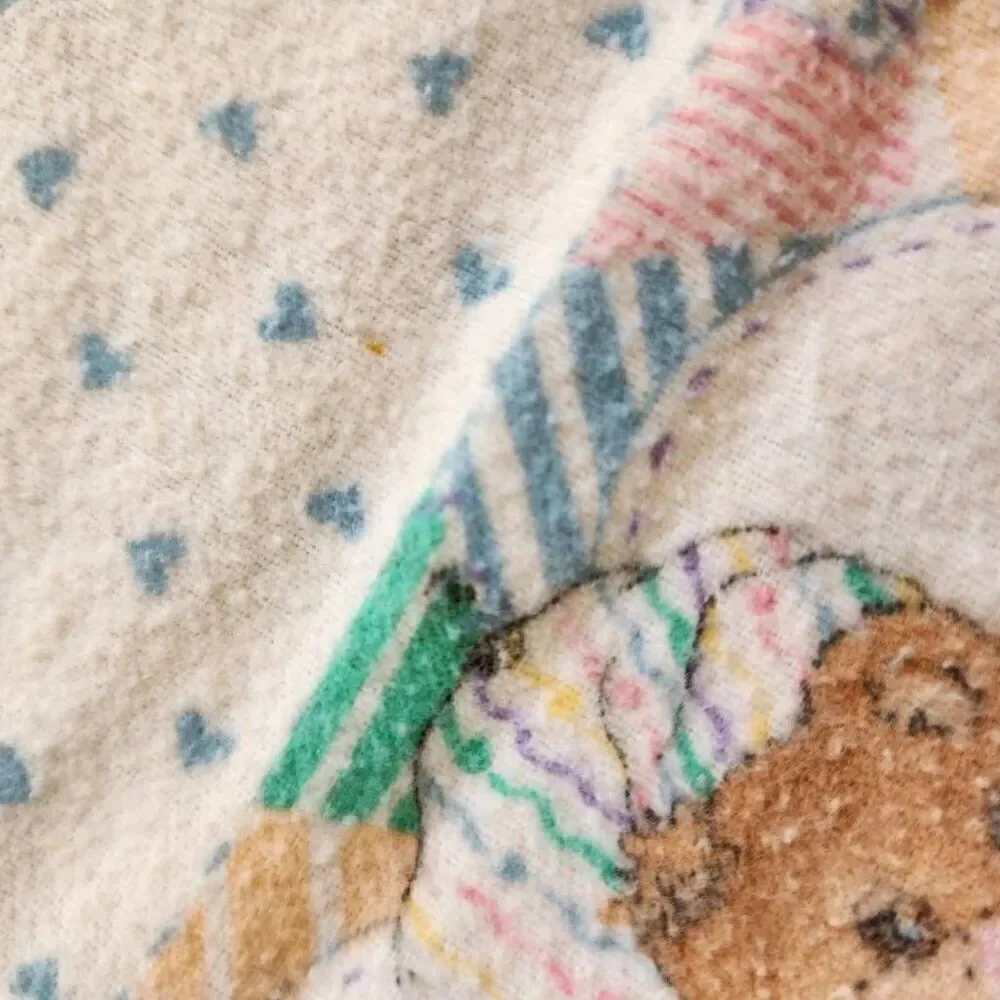 Riegal teddy bear sleepy time fleece blanket vintage baby Swaddle